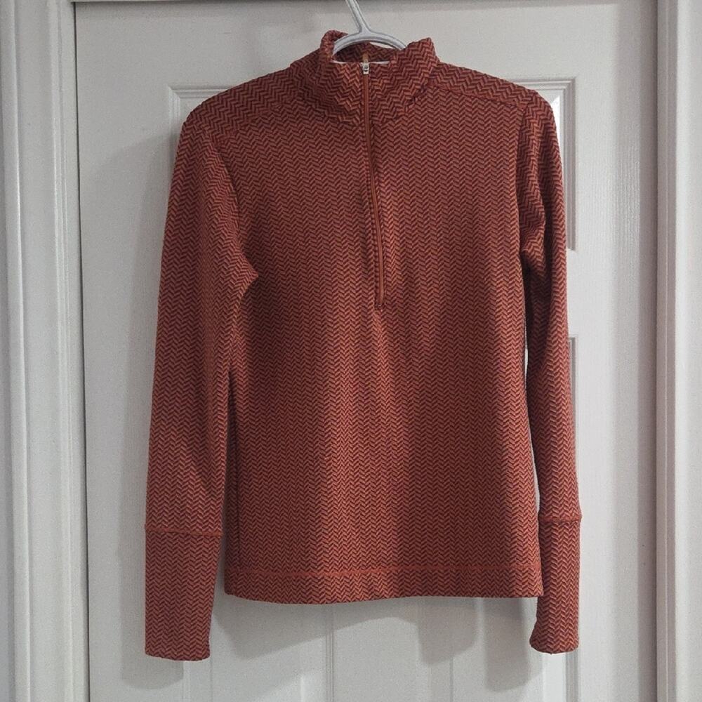 Lucy Women's Orange/Red Cowl Neck Sweater